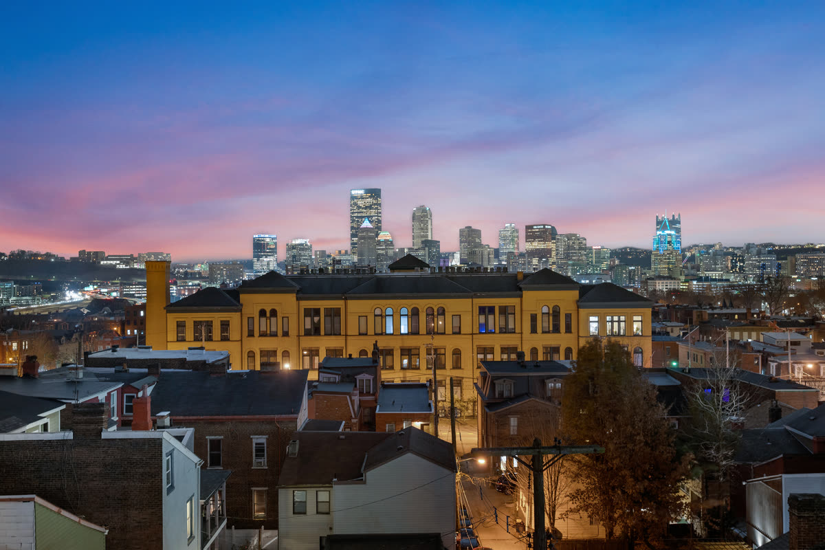 Twilight on a Pittsburgh corner