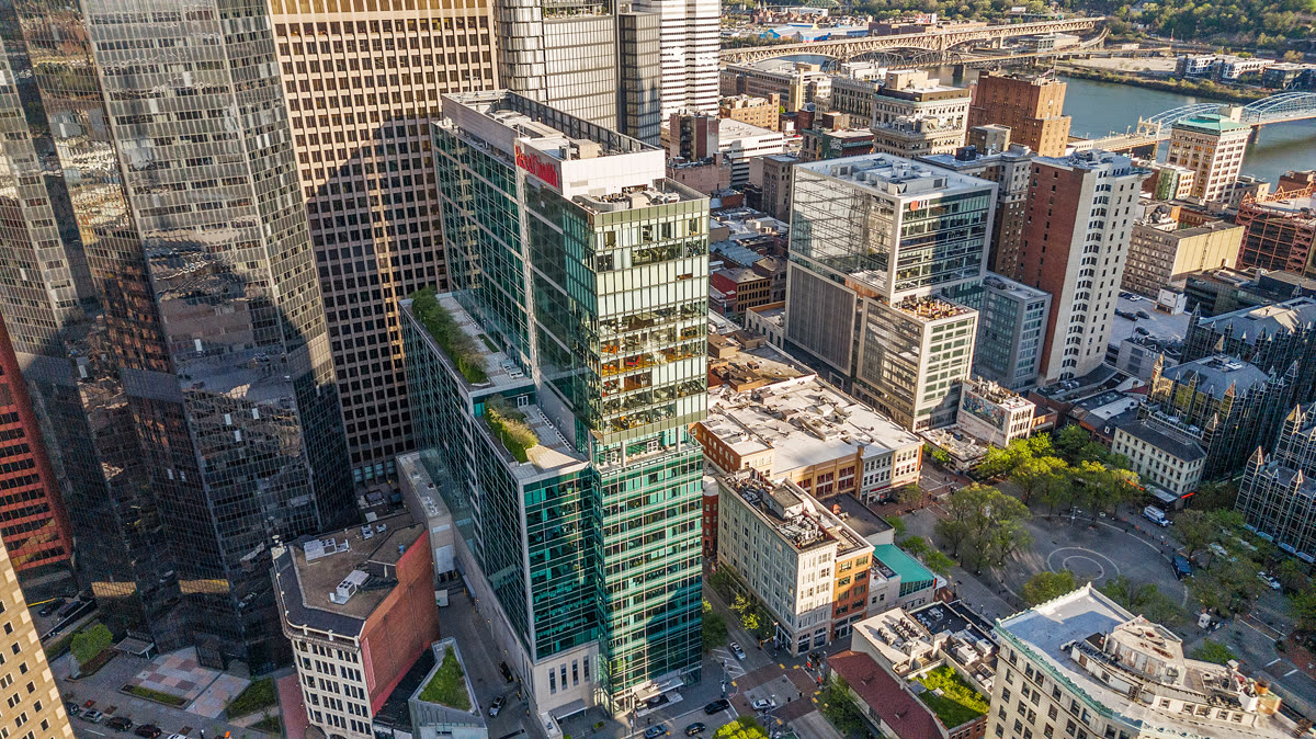 Downtown towers up close